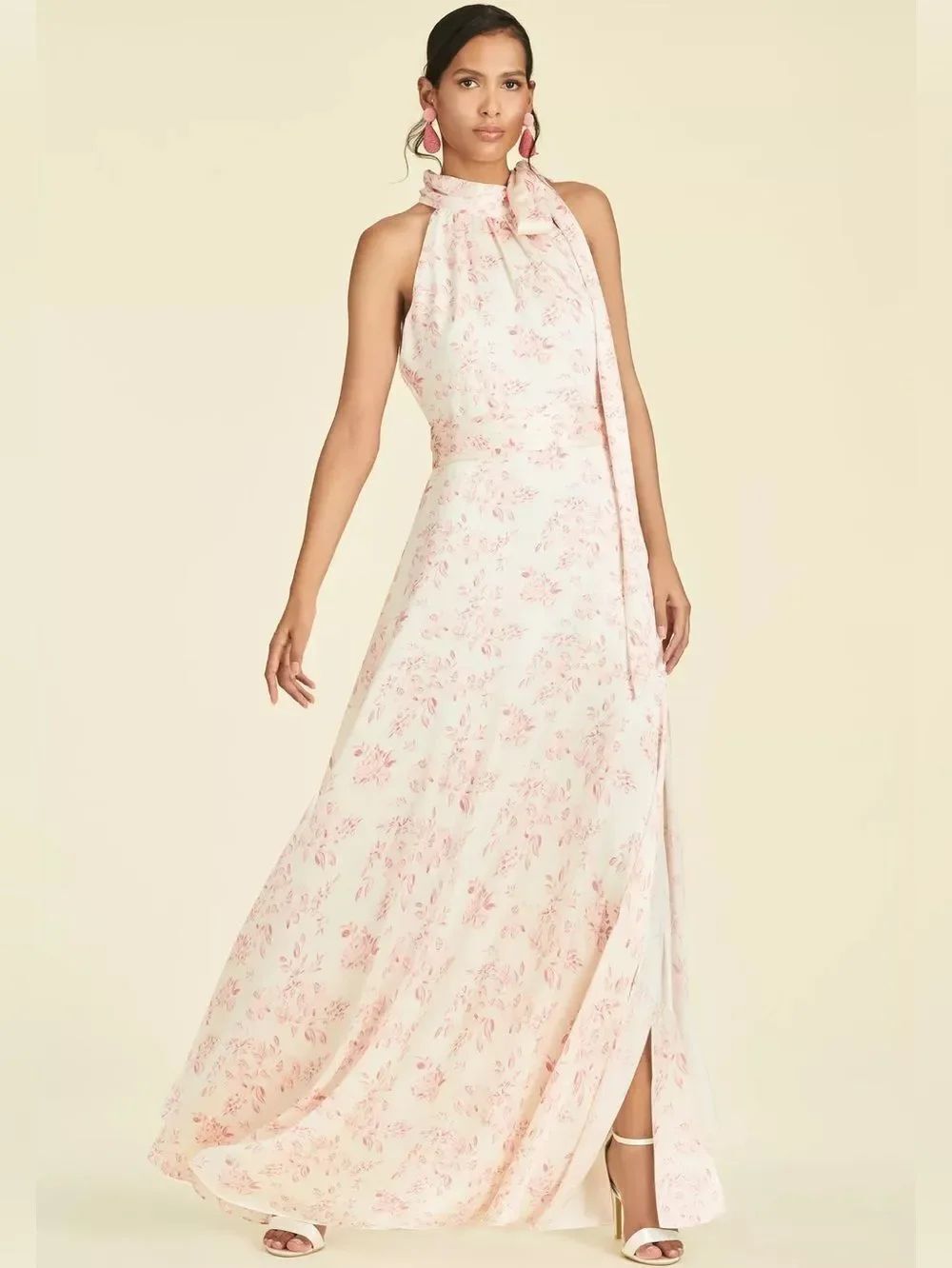 NWOT Sachin + Babi   Rose Kayla Tie Neck Gown Size 2